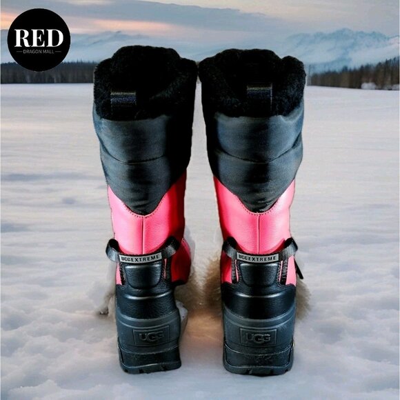 UGG SHASTA BOOT TALL PINK GLOW LEATHER WOOL ALL GENDER BOOTS -  SIZE US M9/W10 - Picture 6 of 13